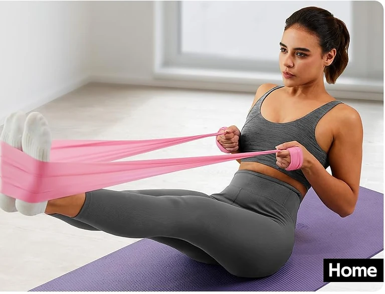 Seated training with the pink flat band