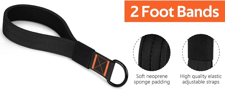 Padded foot-strap detail and D-ring connection